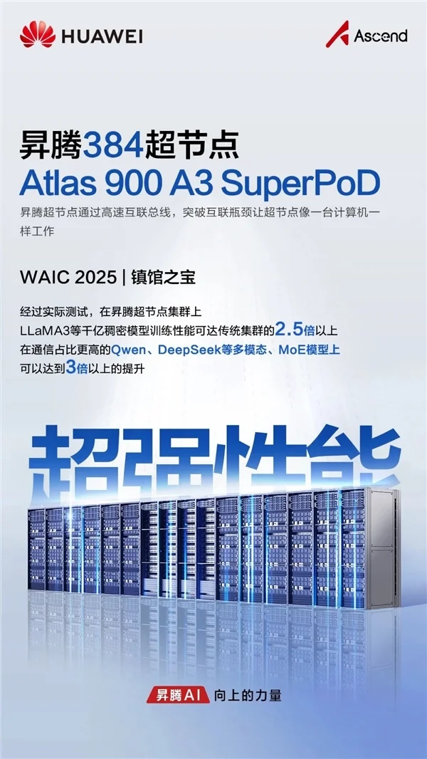 華為首次展出“算力核彈”！昇騰384超節點獲評WAIC 2025鎮館之寶