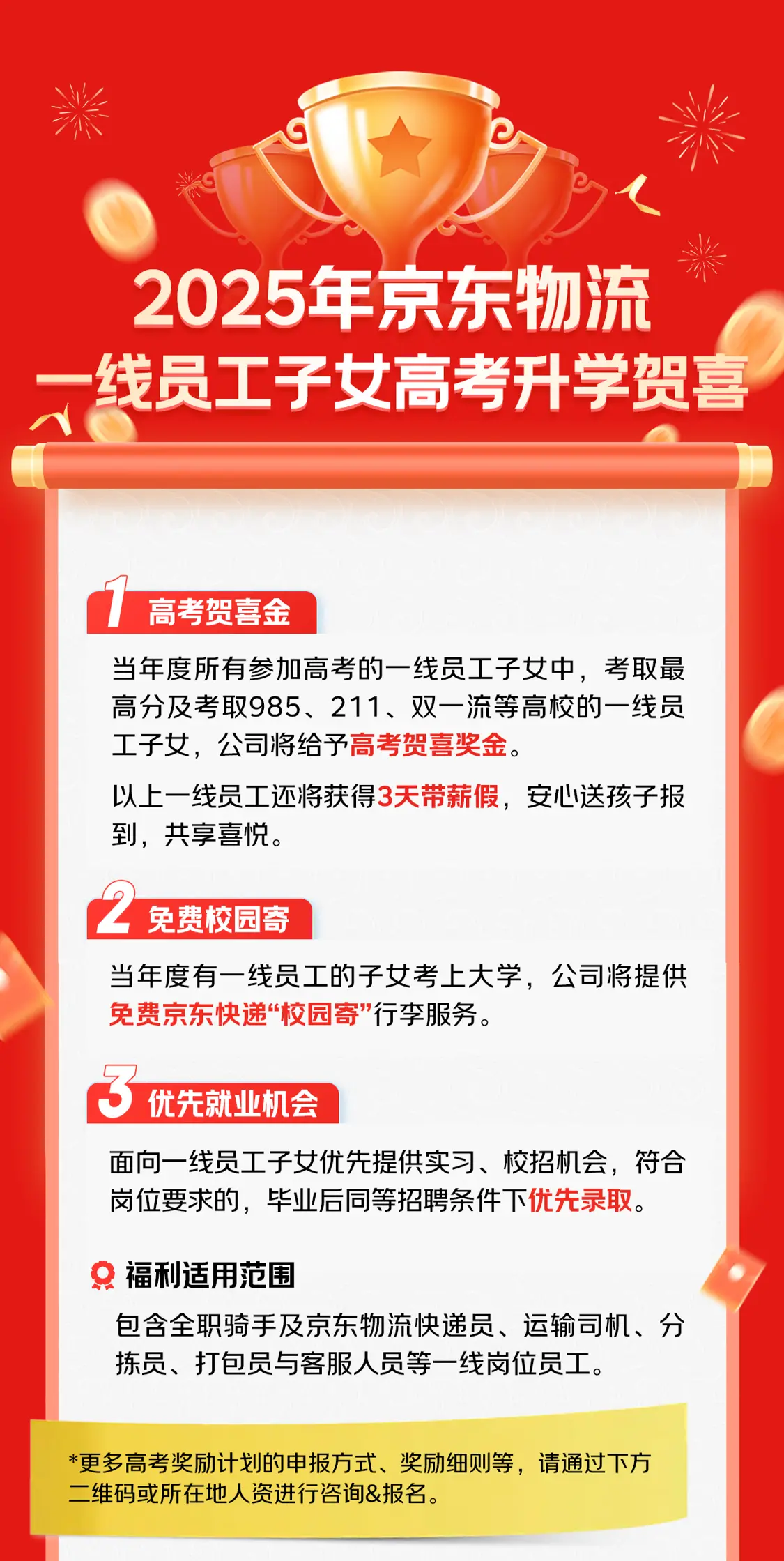 京東獎勵一線員工子女考上大學:提供優先就業機會 京東獎勵一線員工子女考上大學:提供優先就業機會
